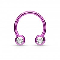 Piercingring Captive Hufeisen Bead Septum Ring aus Chirurgenstahl mit Kristallen