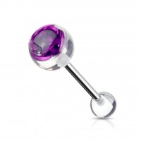 Coolbodyart Unisex Zungenpiercing 4 UV Farben "Flower" Metall Rose