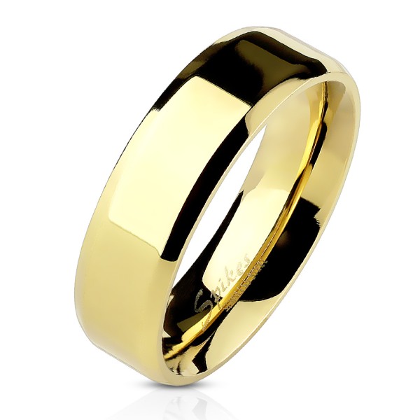 Unisex Edelstahlring vergoldet poliert verfügbare Ringgrößen 47 (15) – 72 (23)