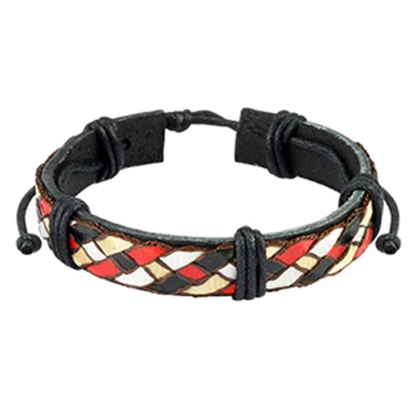 1 Lederarmband 190-250 mm glänzend Multi Color