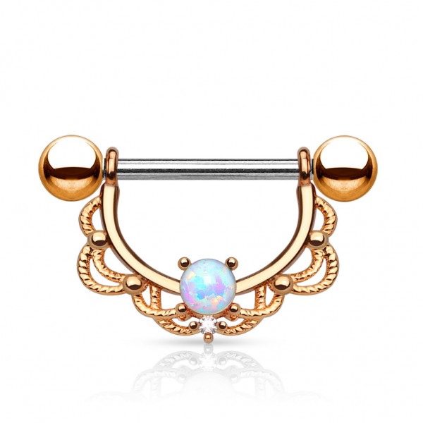 Brustpiercing Edelstahl Chirurgenstahl 316L Opal,Filigran Halb Bogen Kreis Versch.Farben