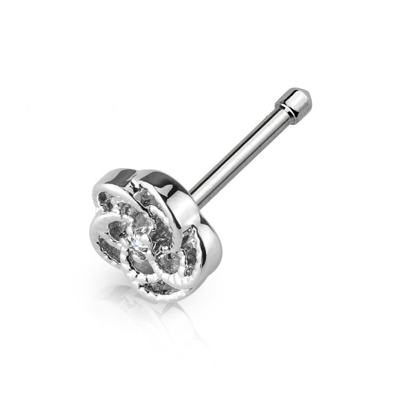 Tapsi´s Coolbodyart®| Nasen Piercing Stecker Chirurgenstahl 316L Zirkonia Blume Klar