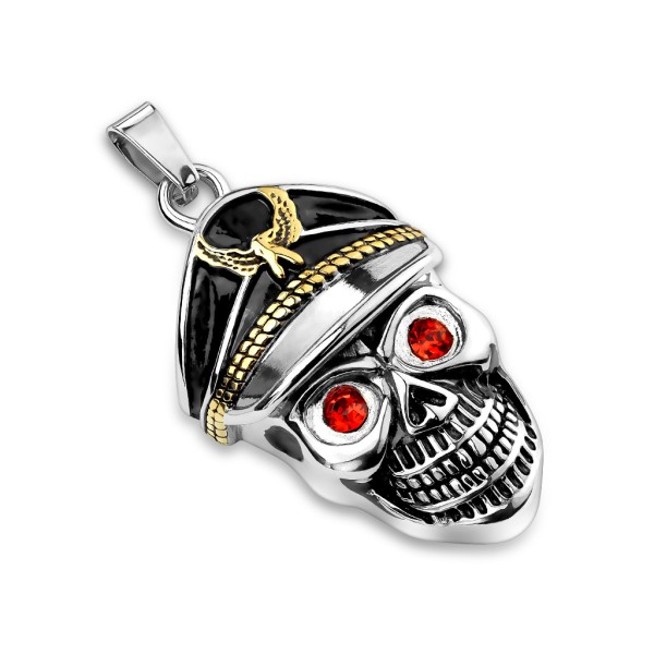 Tapsi´s Coolbodyart®|Statement Kettenanhänger Edelstahl Biker Piraten Totenkopf Silber Gold Schwarz,