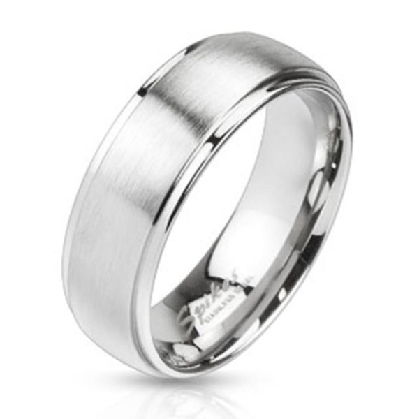 Tapsi´s Coolbodyart®|Dome Ring Edelstahl Silber Gebürstet Breite 6 oder 8mm