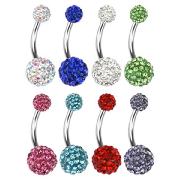 Bauchnabelpiercing Multi Ferido Kristalle 5 Farben