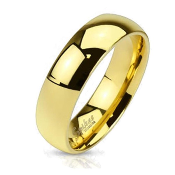 Tapsi´s Coolbodyart® Classic Bandring aus massivem Titan mit Gold IP