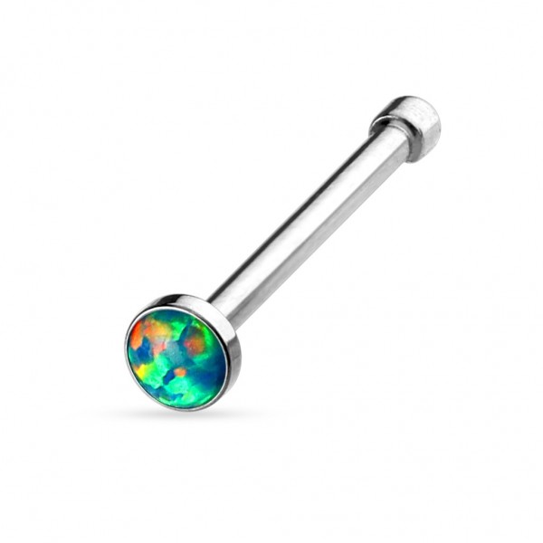 Tapsi´s Coolbodyart®| Nasen Piercing Stecker Gerade Edelstahl Chirurgenstahl 316L Opal Versch.Farben