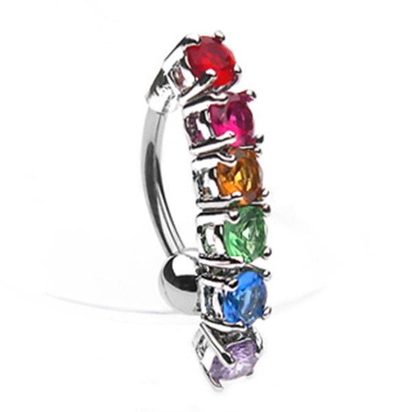 Bauchnabelpiercing Edelstahl Chirurgenstahl 316L Zirkonia Regenbogen