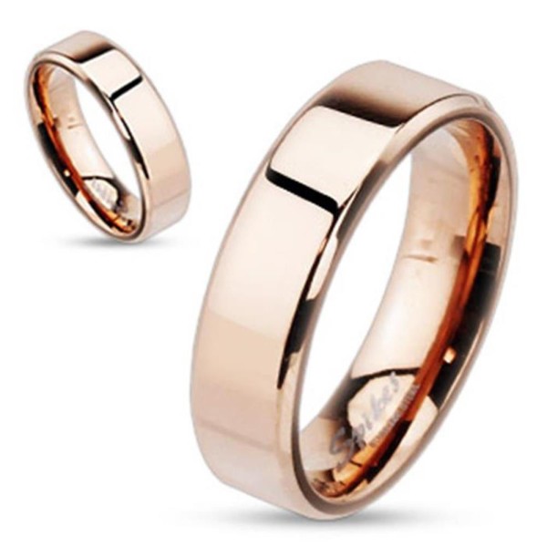 Edelstahl Herren Damen Ring rosè gold "Flat Band"