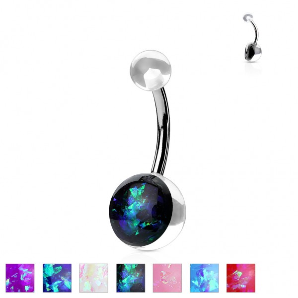 Tapsi´s Coolbodyart® Bauchnabelpiercing Chirurgenstahl 316L / Acryl mit Opalimmitation