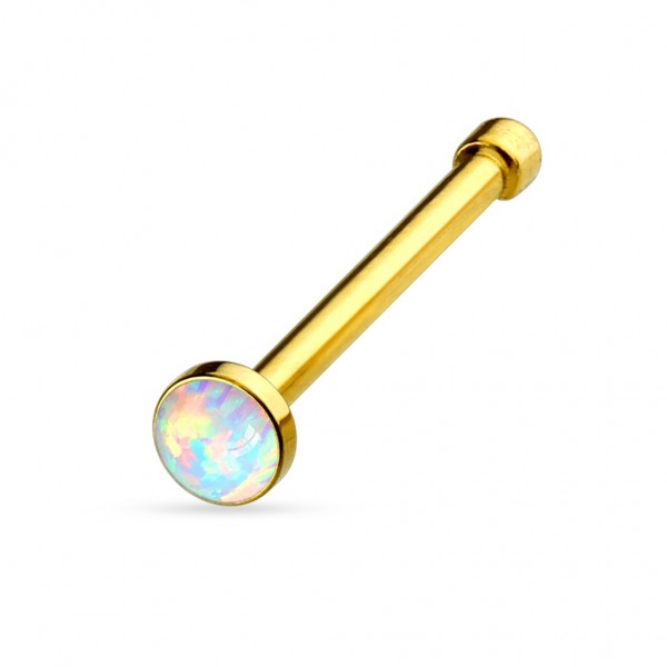 Tapsi´s Coolbodyart®| Nasen Piercing Stecker Gerade Opal Edelstahl Chirurgenstahl 316L Versch.Farben