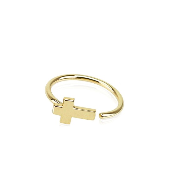 Coolbodyart Unisex 14 Karat Gold Nasenring gelbgold Motiv Kreuz