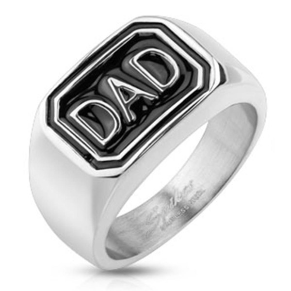 Coolbodyart Unisex Ring Edelstahl silber 12mm breit Gravur DAD