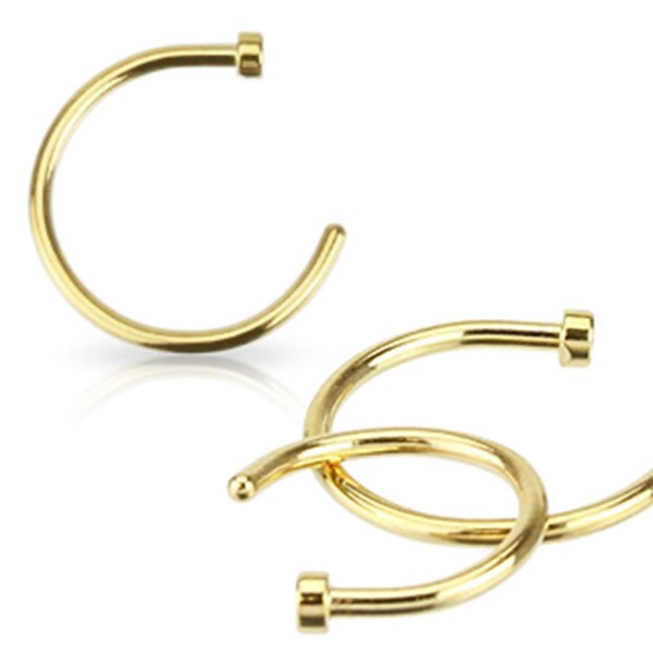 Nasen Piercing Fake Hoop Ring Edelstahl Chirurgenstahl 316L Gold Versch.Größen