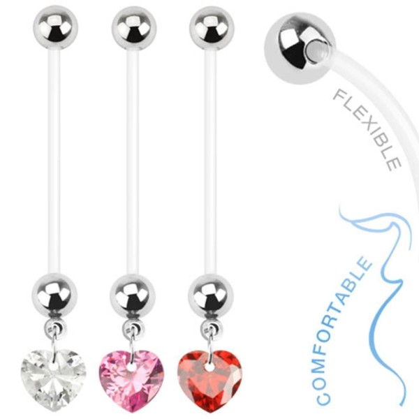 Bio Flex Bauchnabelpiercing für Schwangerschaft mit Zirkonia