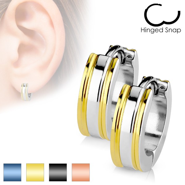 Tapsi´s Coolbodyart® Ohrring Edelstahl silber mit abgesetzten Farben nach Wahl