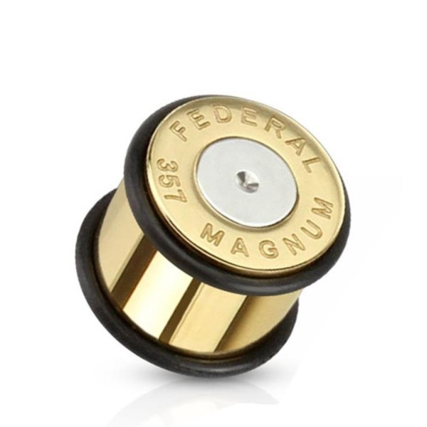 Tapsi´s Coolbodyart®| Ohr Plug Edelstahl Chirurgenstahl 316L Gold IP Patrone Gold O Ring