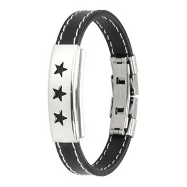 1 Flexibles Gummi Armband schwarz 185mm Sterne