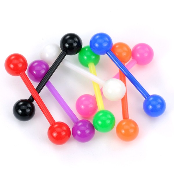 Solid Color UV Reactive Acrylic Balls Flexible Barbells