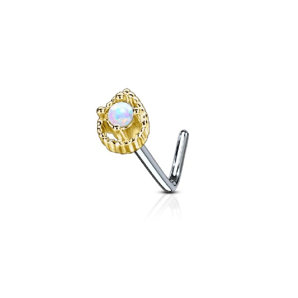 Tapsi´s Coolbodyart®| Nasenpiercing L Stecker Gebogen Chirurgenstahl 316L Silber,Gold,Rosegold 6mm O