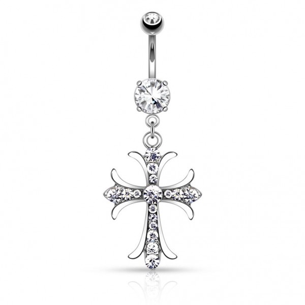 Chirurgenstahl silber Bauchnabelpiercing Anhänger Keltisches Kreuz