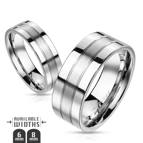 Tapsi´s Coolbodyart®|Stapel Finger Ring Edelstahl Silber 6 oder 8 mm Breite Gebürstet