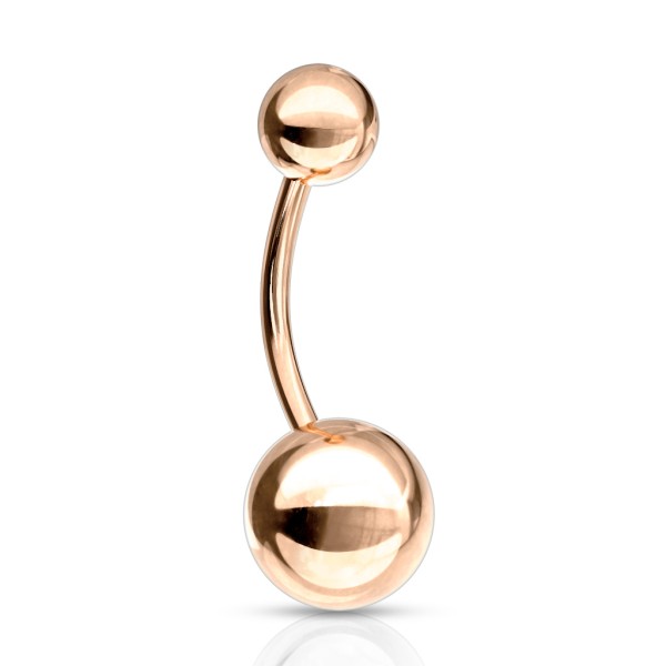 Tapsi´s Coolbodyart®| Bauchnabelpiercing Banane Basic Rose Gold IP über Chirurgenstahl 316L