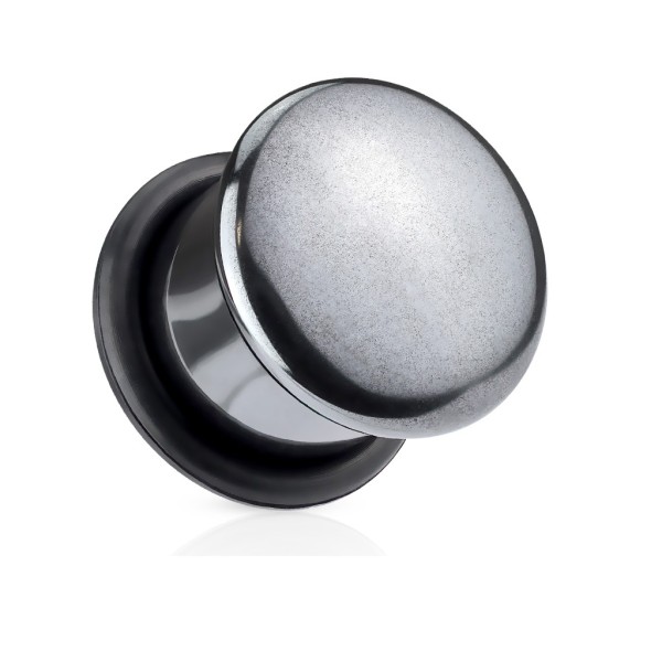 Coolbodyart Unisex 1x Hematite Stein single Plug Tunnel "Black Glossy"