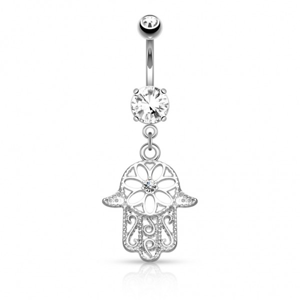 Chirurgenstahl Bauchnabelpiercing Anhänger Kontur Hamsa Hand