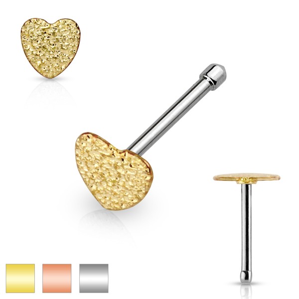 Tapsi´s Coolbodyart®| Nasen Piercing Stecker Chirurgenstahl 316L Herz Versch.Farben