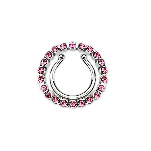 Tapsi´s Coolbodyart®| Brustpiercing Fake Messing rhodiniert Zirkonia Ring