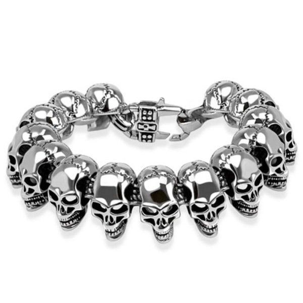 1 Rocker Totenkopf Armband Edelstahl Breite 24 mm