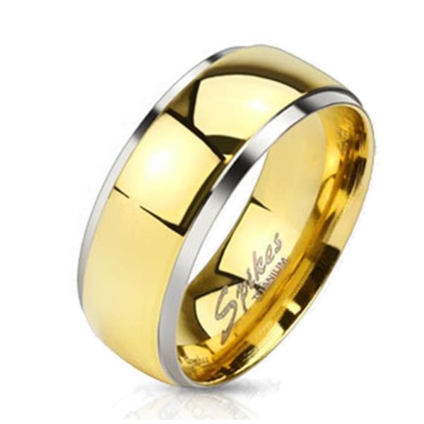 Coolbodyart Unisex Titan Ring silber gold "Titan Center" II