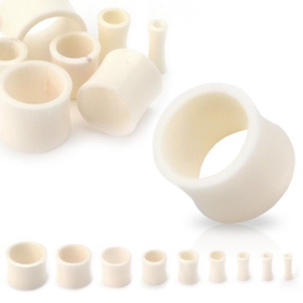 Organic Knochen Tunnel weiss 3mm-16mm Flesh Plug NEW -- PIERCINGS von ALLFORYOU