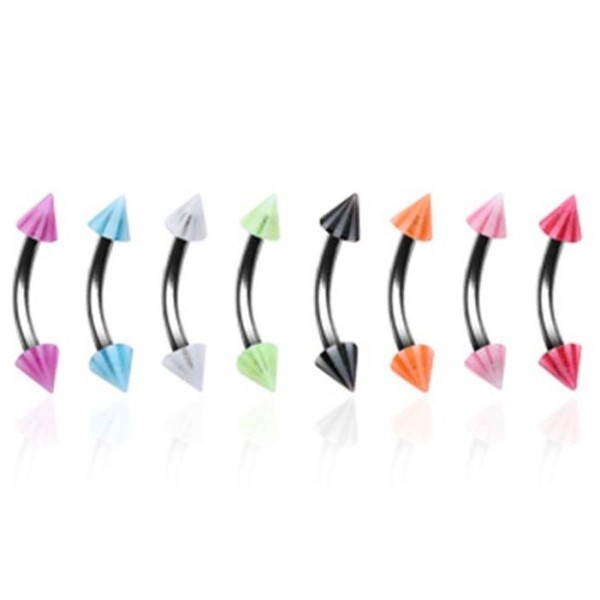 Augenbrauenpiercing mit Spitzen 8 Farben Chirurgenstahl