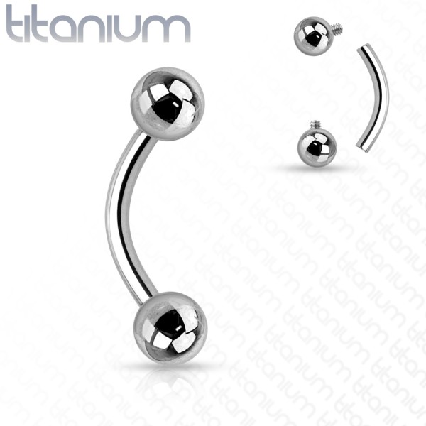 Tapsi´s Coolbodyart® Piercing Barbell Augenbrauenpiercing Titan Stabstärke 1.6mm