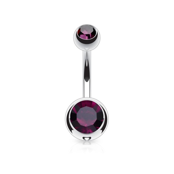 Bauchnabel Piercing I 2 Kristalle I 15 Farben TOPPREIS