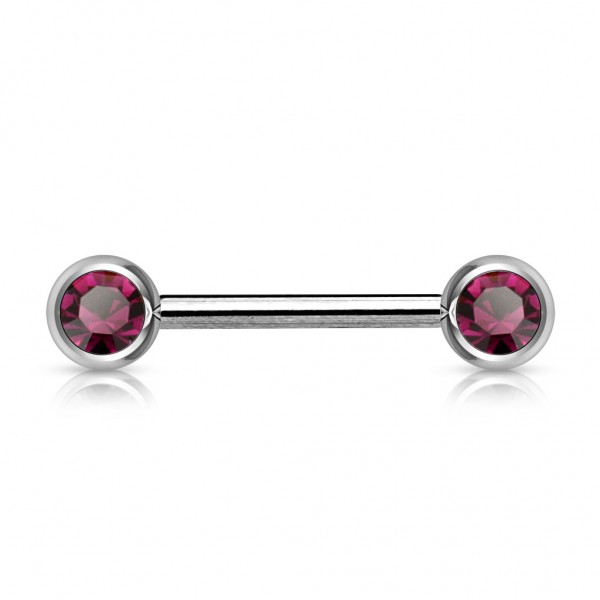 Unisex Brustpiercing Chirurgenstahl Double Zirkonia 2 Längen