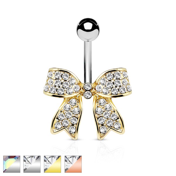 Nabelpiercing Bananabell Chirurgenstahl silber, gold, roségold Kristalle