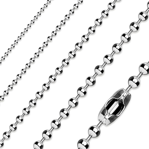Tapsi´s Coolbodyart® Damen Herren Halskette Kugelkette aus Edelstahl in Silber in verschiedenen Größ