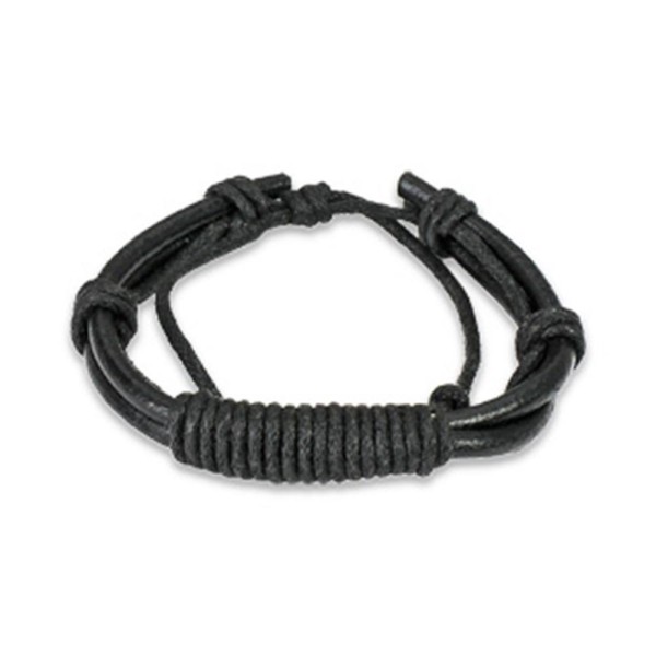 1 Lederarmband schwarz 190-250 mm Indio Style