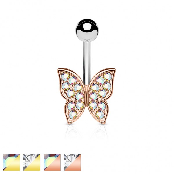 Nabelpiercing Bananabell Chirurgenstahl gold, roségold Kristalle versch. Farben