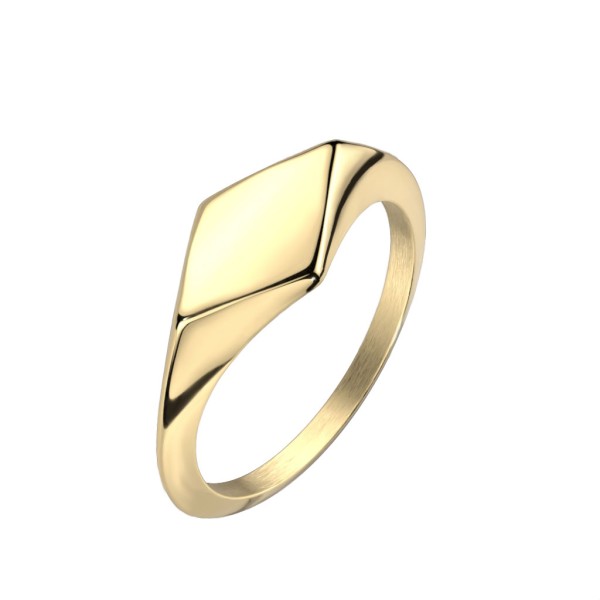 Tapsi´s Coolbodyart®| Ring aus Edelstahl 316L Siegelring Karodesign Goldfarben