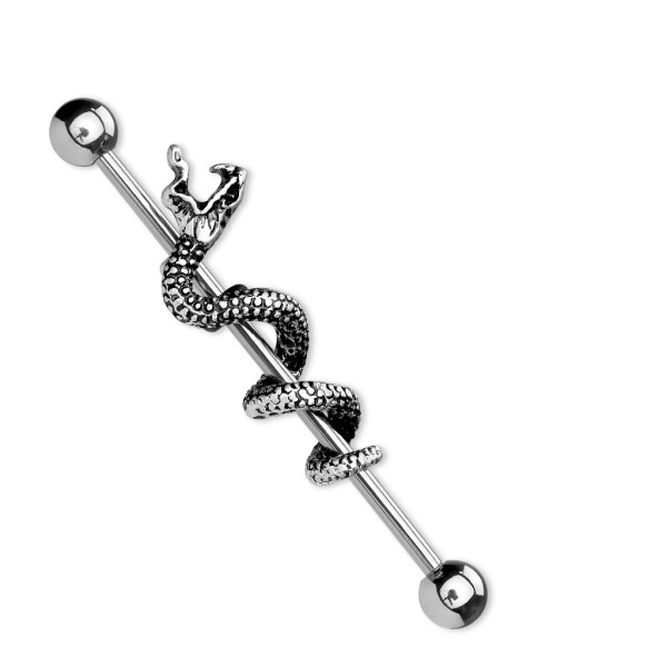 Damen Herren Unisex Barbell aus Edelstahl - Chirurgenstahl Schlange Messing