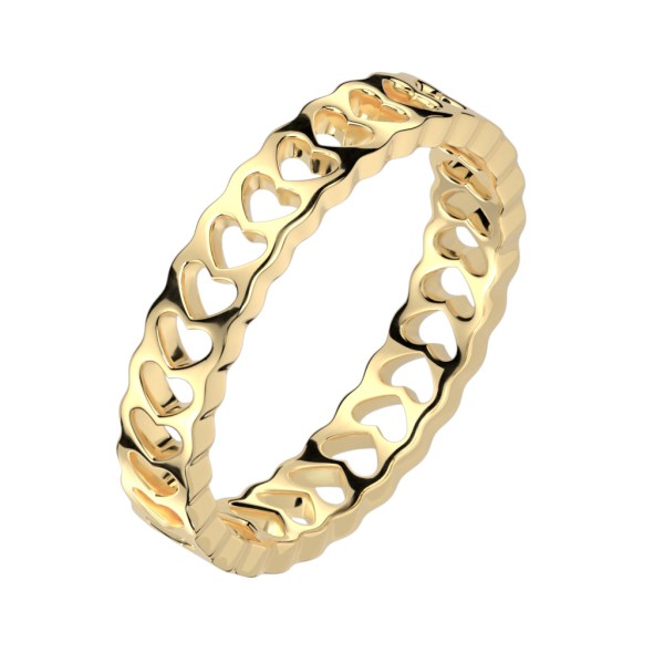 Tapsi´s Coolbodyart®| Bandring aus Edelstahl hohle Herzen in 2 Farben Gr. 47(15)-61(19.5)