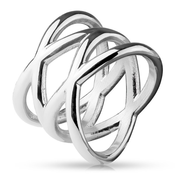 Fingerring Freundschaftsring, Verlobungsring, Statementring Double X silber