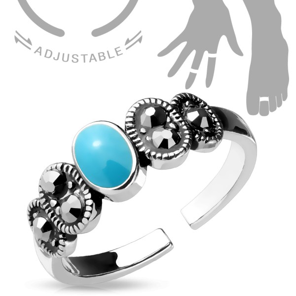 Coolbodyart Damen Kinder Mädchen Fingerring Zehenring verstellbar aus Messing...