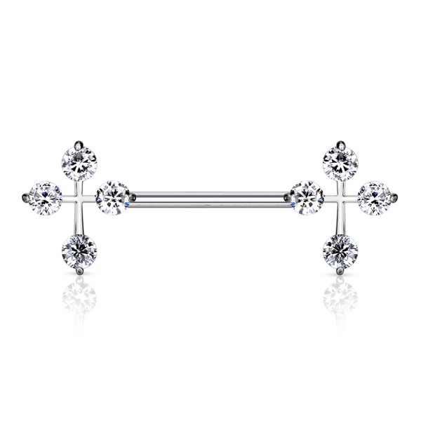 Tapsi´s Coolbodyart®| Brustwarzen Nippelpiercing Chirurgenstahl 316L Gold,Roségold 14 Karat, Schwar