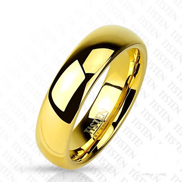 Titan Wolfram Ring gold 4mm breit hochglänzend 47 (15) - 66 (21)