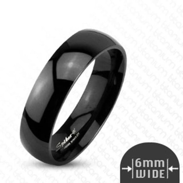 Titan Herren Damen Ring "Glossy Mirror" schwarz 9 Größen